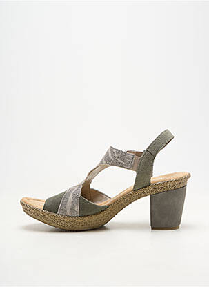 Sandales/nu pieds bout ouvert talon de 7 à 9cm vert RIEKER femme