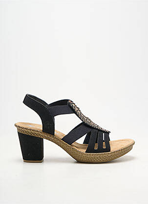 Sandales/nu pieds matière lisse talon de 7 à 9cm noir RIEKER femme