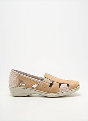 Mocassins matière lisse talon plat jusqu'à 3cm beige RIEKER femme