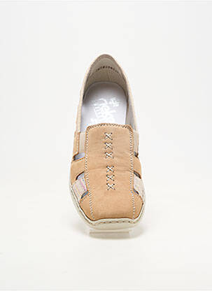 Mocassins matière lisse talon plat jusqu'à 3cm beige RIEKER femme