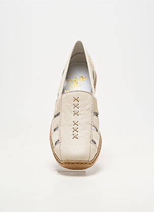 Mocassins matière lisse talon plat jusqu'à 3cm beige RIEKER femme