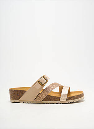 Mules/sabots matière lisse talon plat jusqu'à 3cm beige ARIMA femme