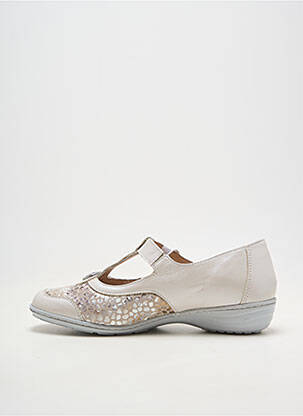 Ballerines fermeture scratch talon plat jusqu'à 3cm beige OTTILIA femme
