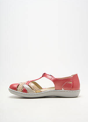 Ballerines fermeture scratch talon plat jusqu'à 3cm rouge ARIMA femme
