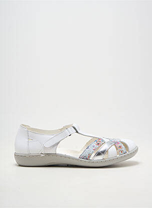Ballerines fermeture scratch talon plat jusqu'à 3cm blanc ARIMA femme