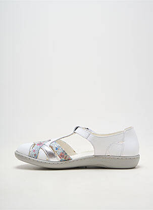 Ballerines fermeture scratch talon plat jusqu'à 3cm blanc ARIMA femme
