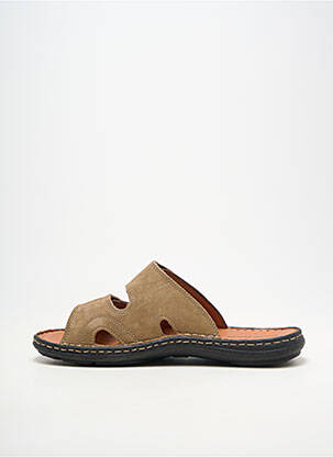 Mules/sabots matière lisse bout ouvert marron ARIMA homme
