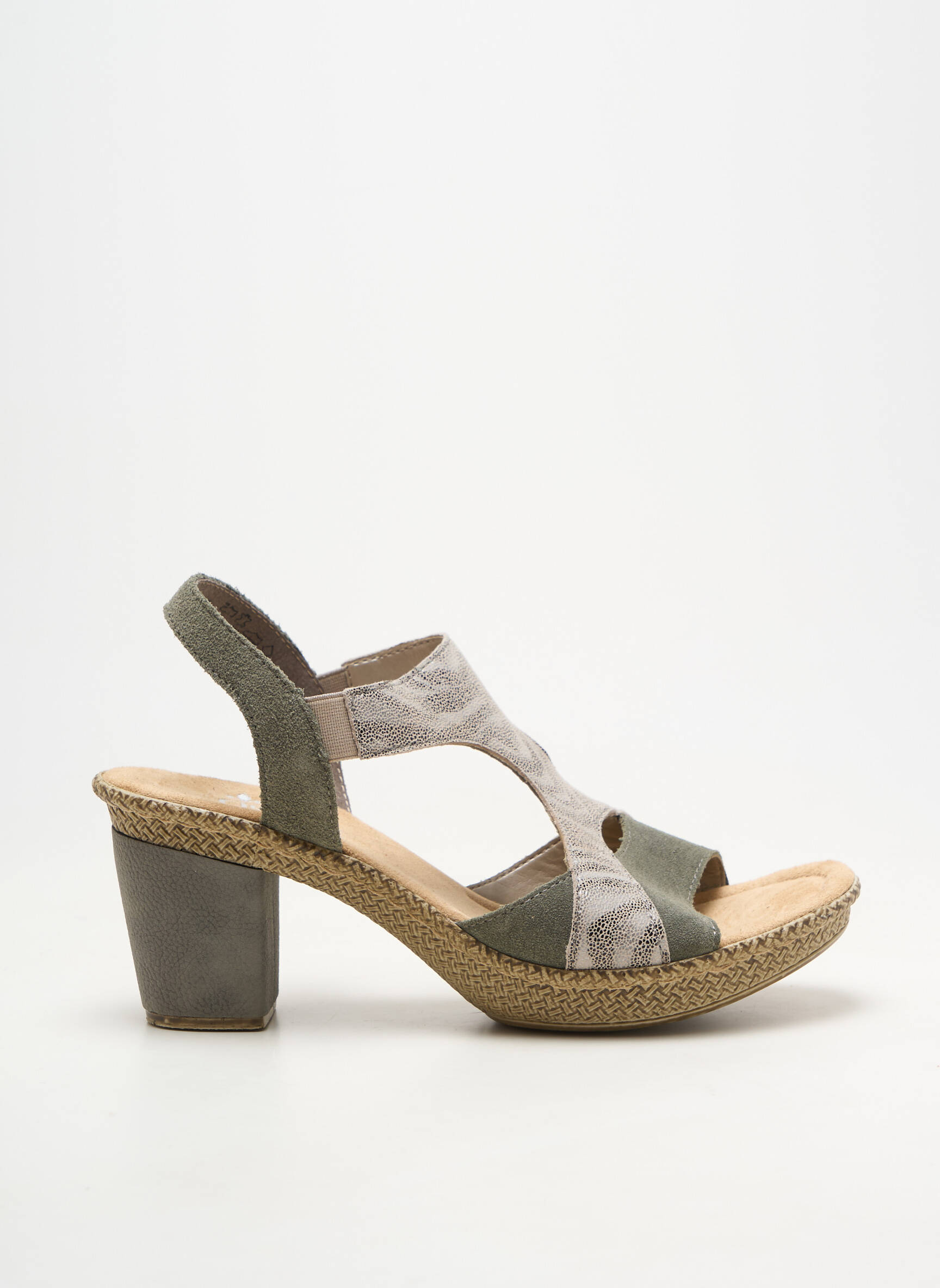 Sandales/nu pieds bout ouvert talon de 7 à 9cm vert RIEKER femme
