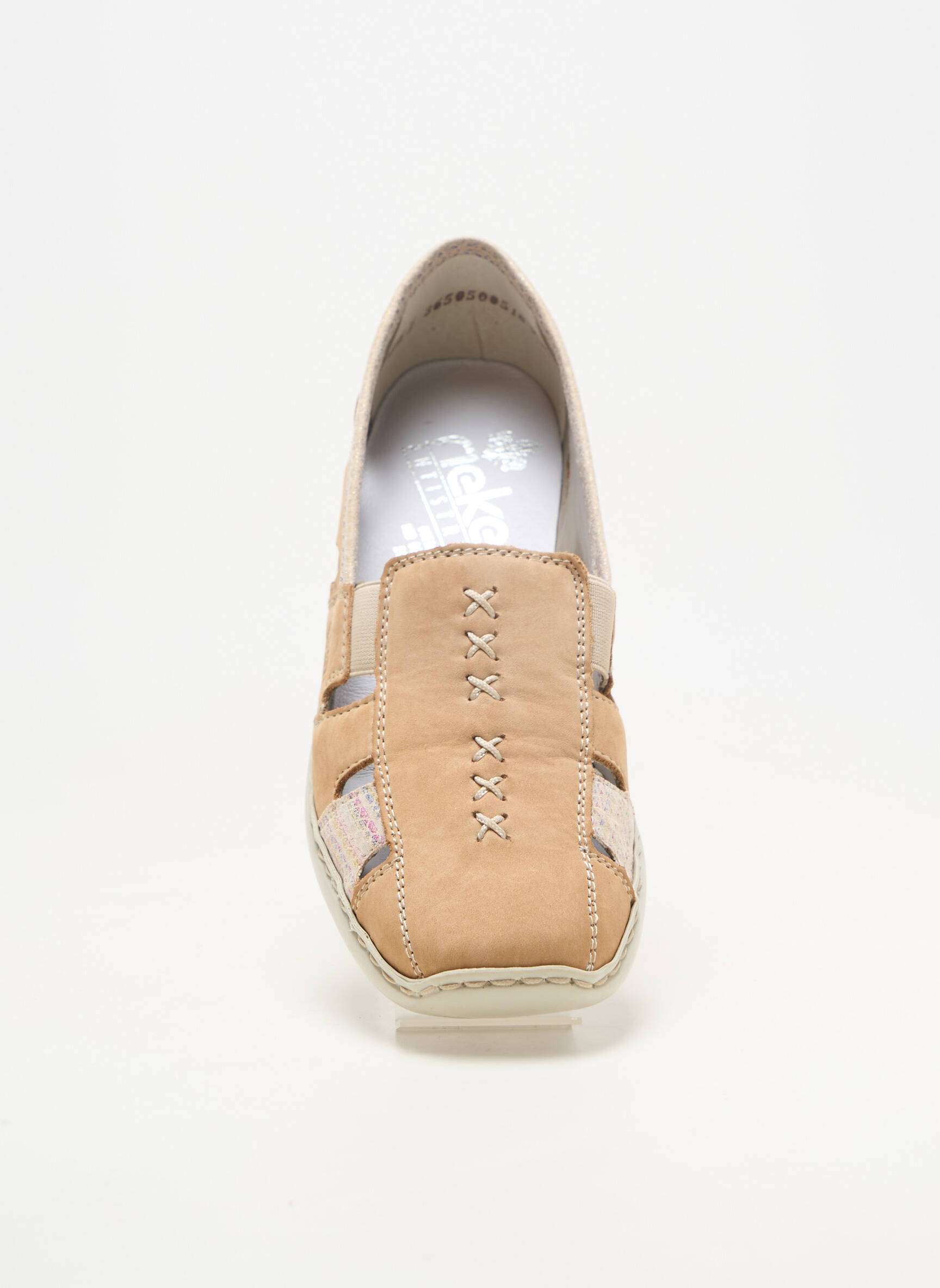 Mocassins matière lisse talon plat jusqu'à 3cm beige RIEKER femme