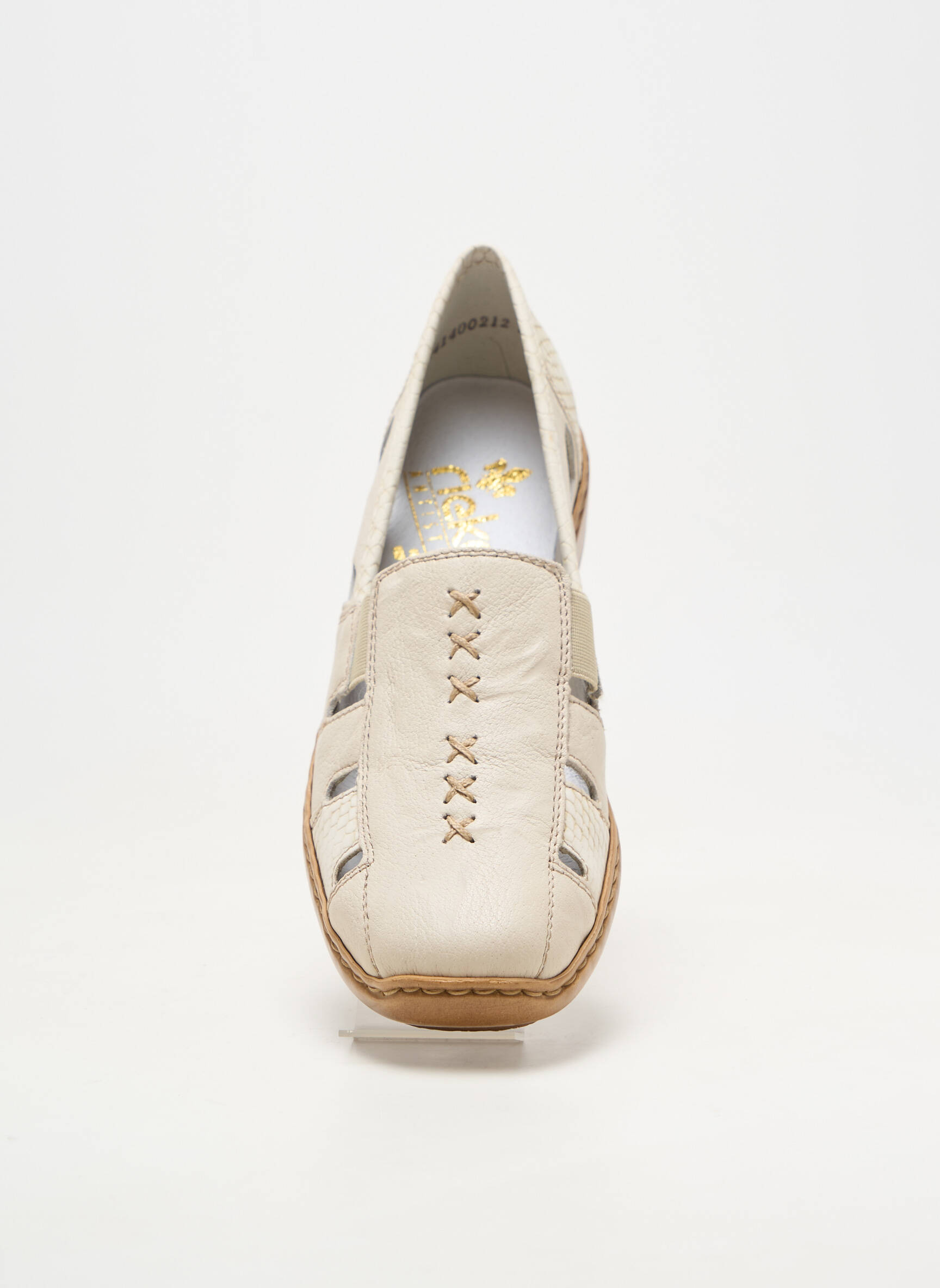 Mocassins matière lisse talon plat jusqu'à 3cm beige RIEKER femme