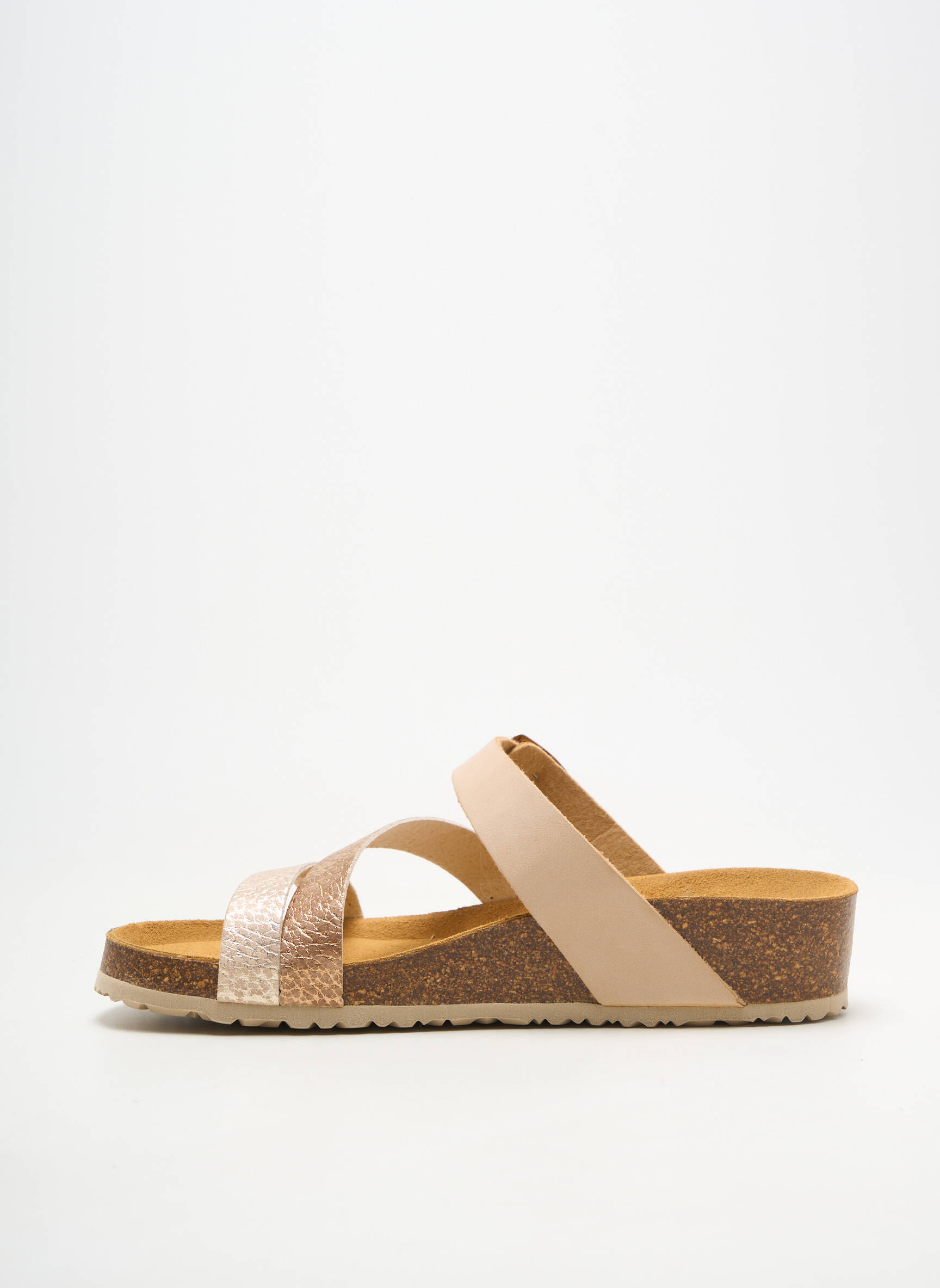 Mules/sabots matière lisse talon plat jusqu'à 3cm beige ARIMA femme
