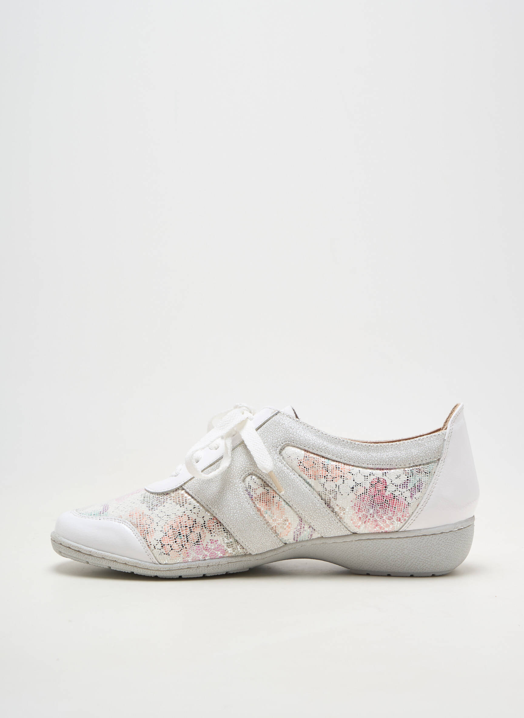 Baskets matière lisse talon plat jusqu'à 3cm blanc OTTILIA femme