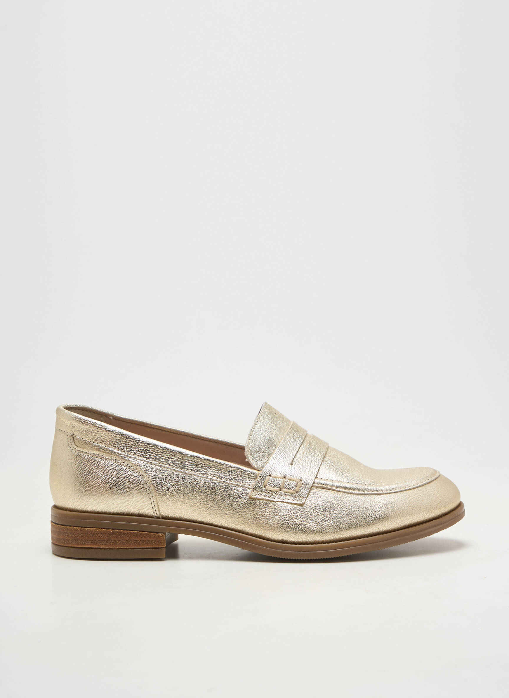 Mocassins matière lisse talon plat jusqu'à 3cm or OTTILIA femme