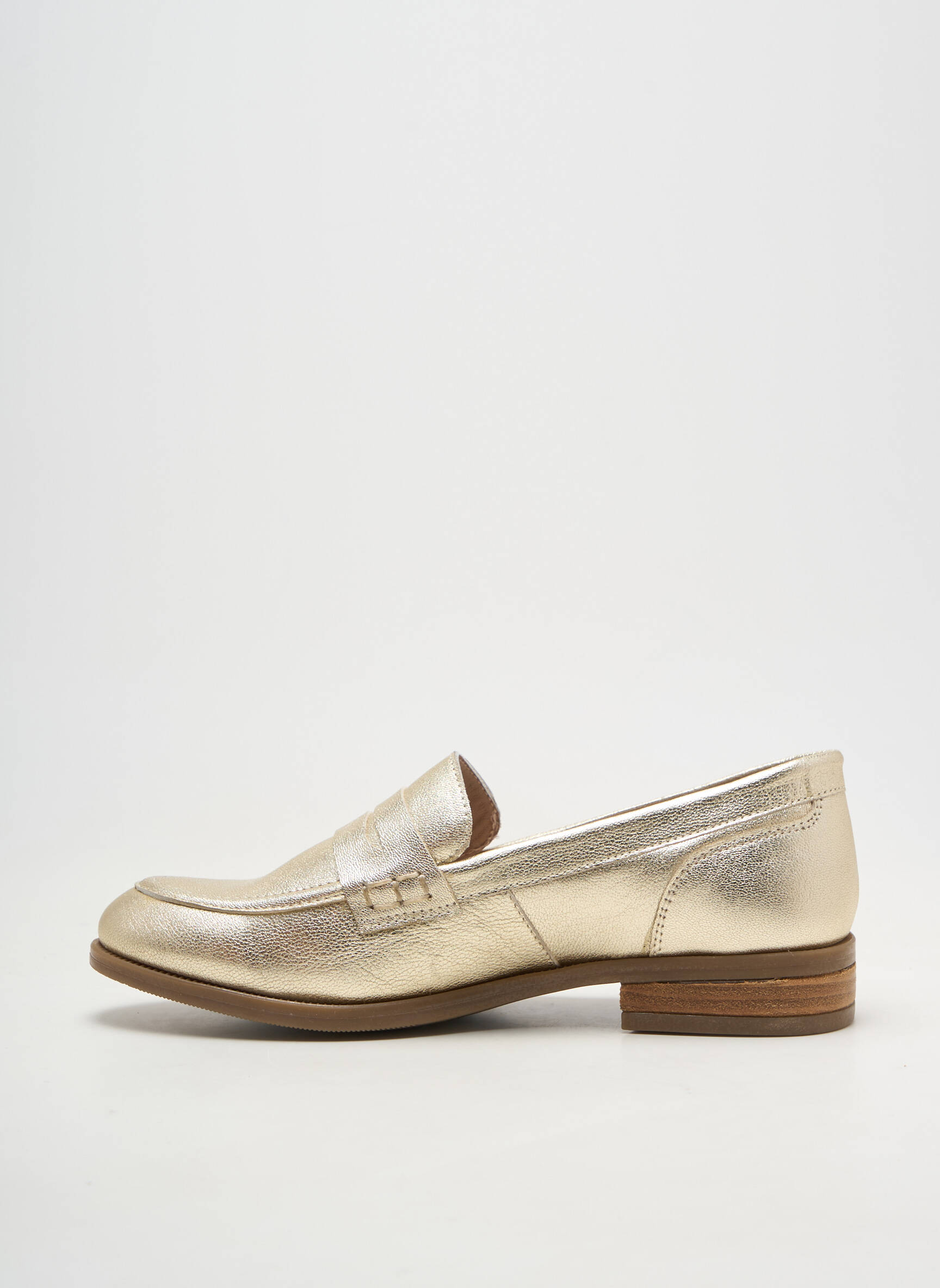 Mocassins matière lisse talon plat jusqu'à 3cm or OTTILIA femme