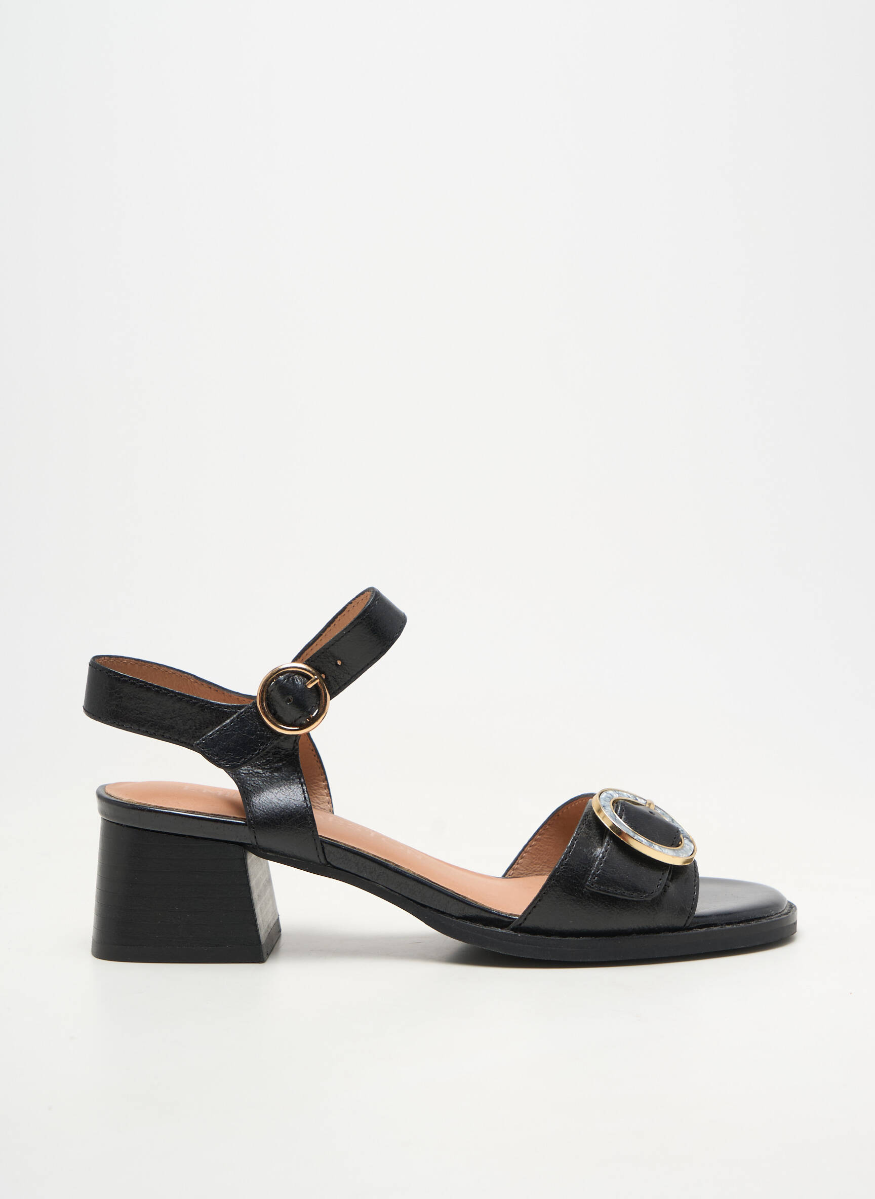 Sandales/nu pieds matière lisse talon de 4 à 6cm noir EMILIE KARSTON femme