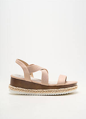 Sandales/nu pieds bout ouvert talon de 4 à 6cm beige ELUE PAR NOUS femme