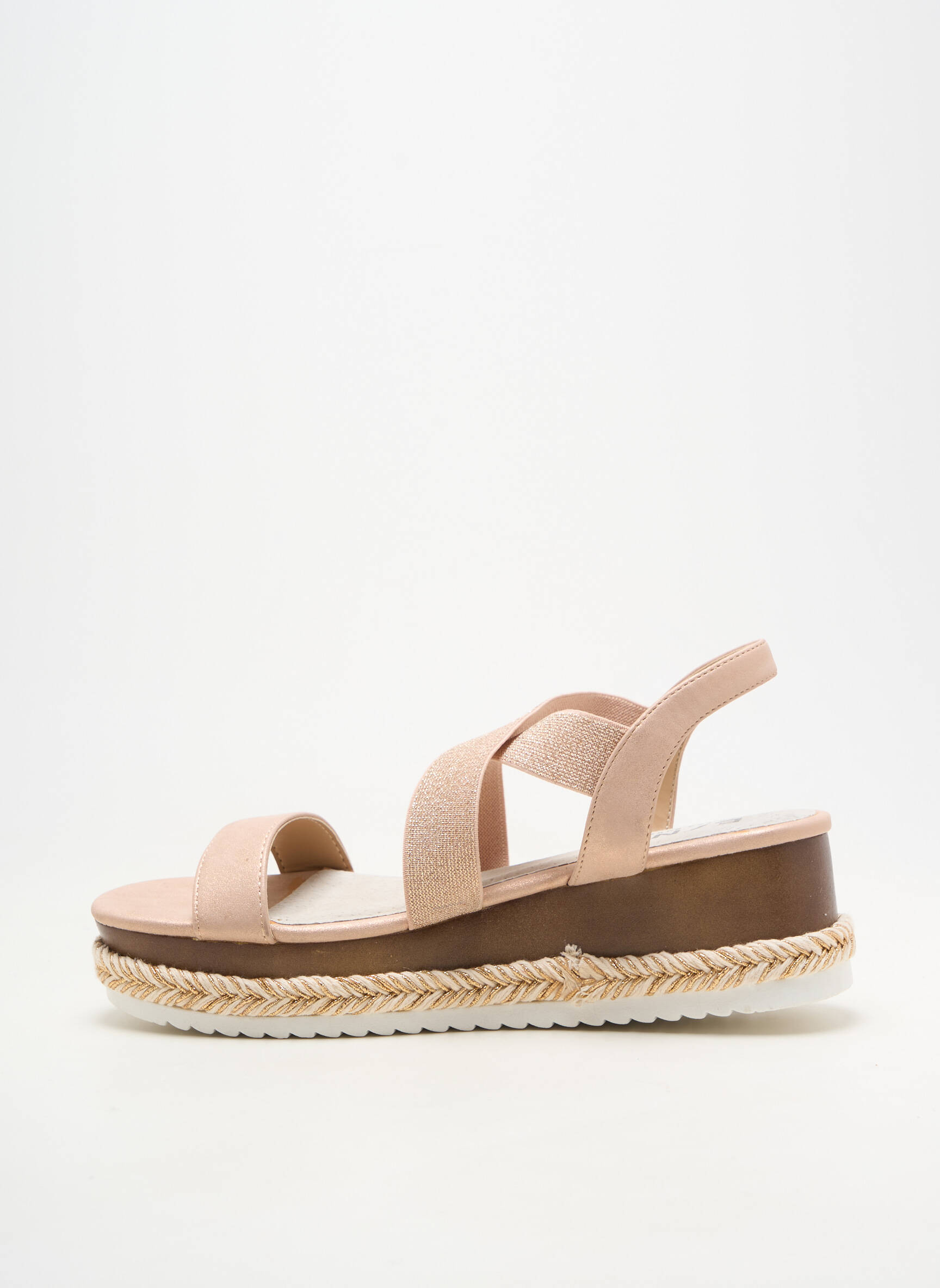 Sandales/nu pieds bout ouvert talon de 4 à 6cm beige ELUE PAR NOUS femme