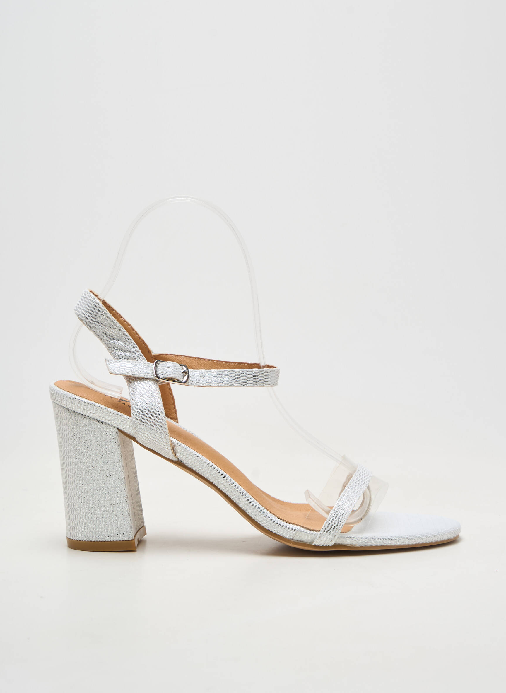 Sandales/nu pieds fermeture boucle(s) talon de 7 à 9cm argent ELUE PAR NOUS femme
