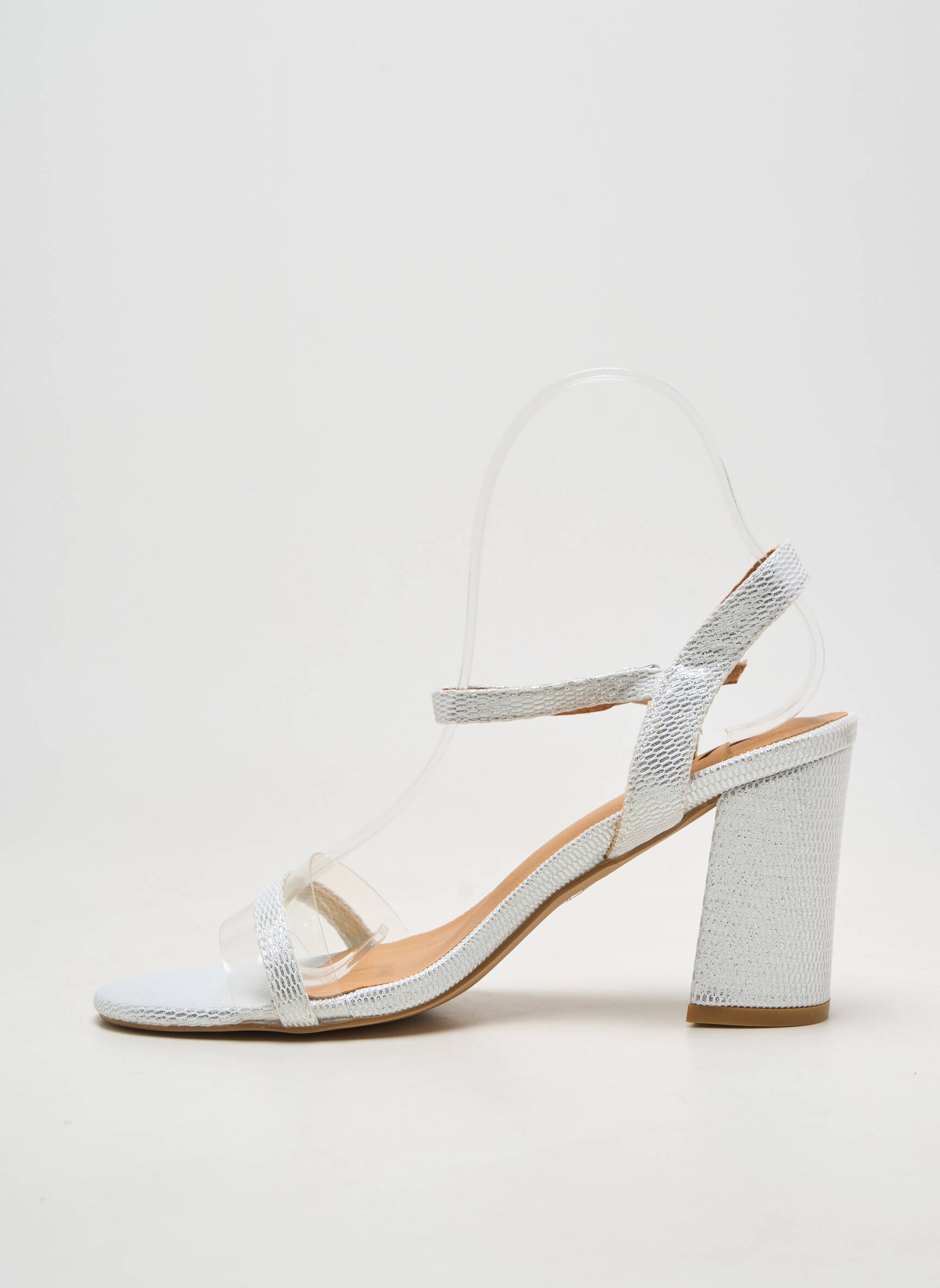 Sandales/nu pieds fermeture boucle(s) talon de 7 à 9cm argent ELUE PAR NOUS femme