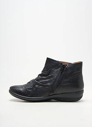Bottines/boots tissage satiné talon plat jusqu'à 3cm noir SWEET femme