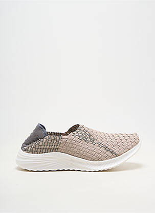 Baskets bout rond talon plat jusqu'à 3cm beige ROCK SPRING femme