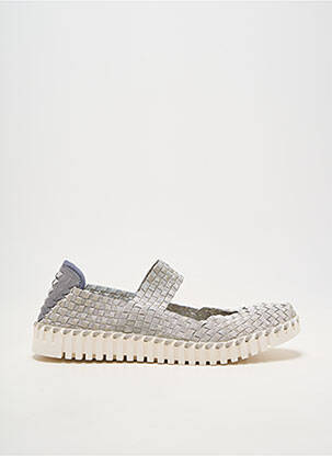 Ballerines bout rond talon plat jusqu'à 3cm argent ROCK SPRING femme