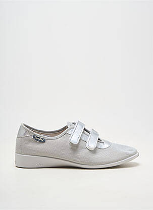 Chaussures de confort semi compensé talon plat jusqu'à 3cm argent SEMELFLEX femme