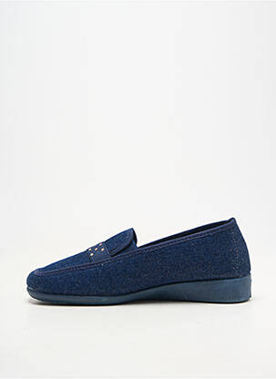 Chaussons/pantoufles semi compensé talon plat jusqu'à 3cm bleu SEMELFLEX femme