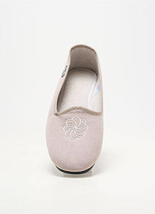 Chaussons/pantoufles bout rond talon plat jusqu'à 3cm gris SEMELFLEX femme