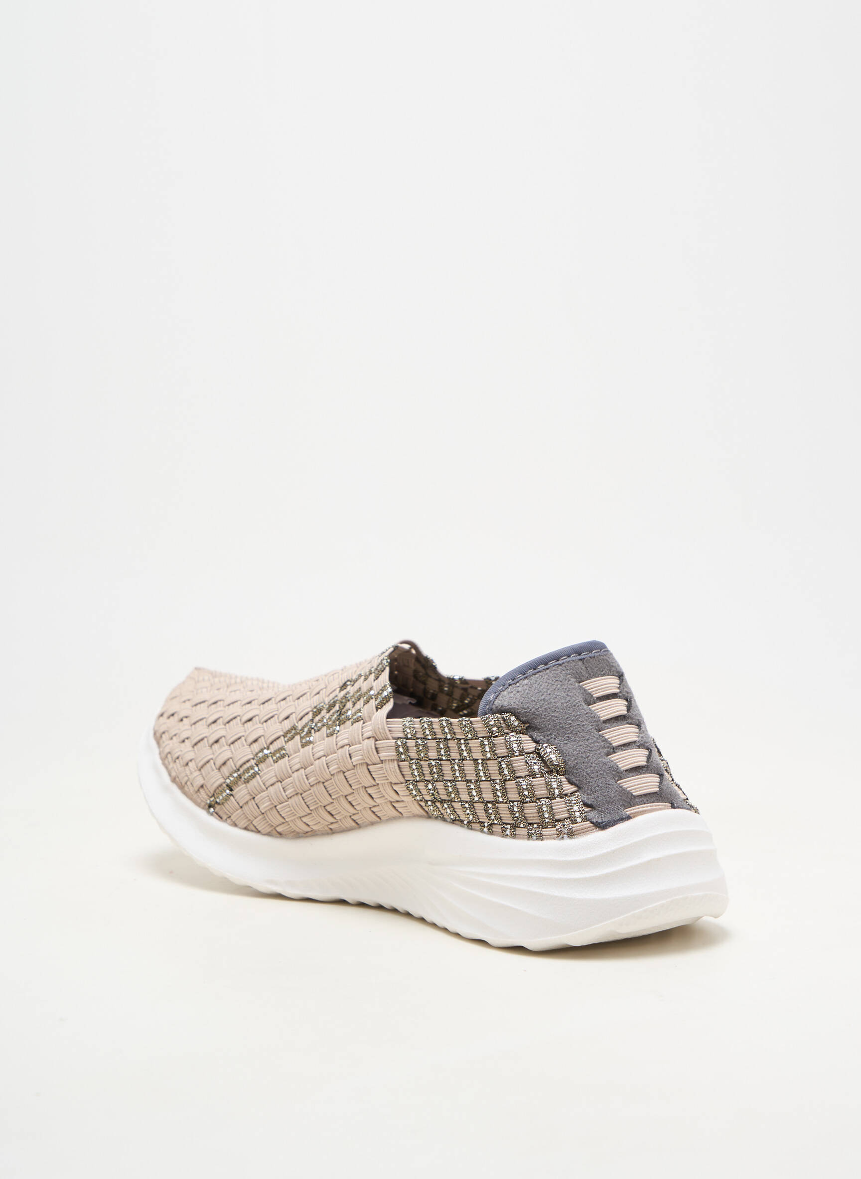 Baskets bout rond talon plat jusqu'à 3cm beige ROCK SPRING femme
