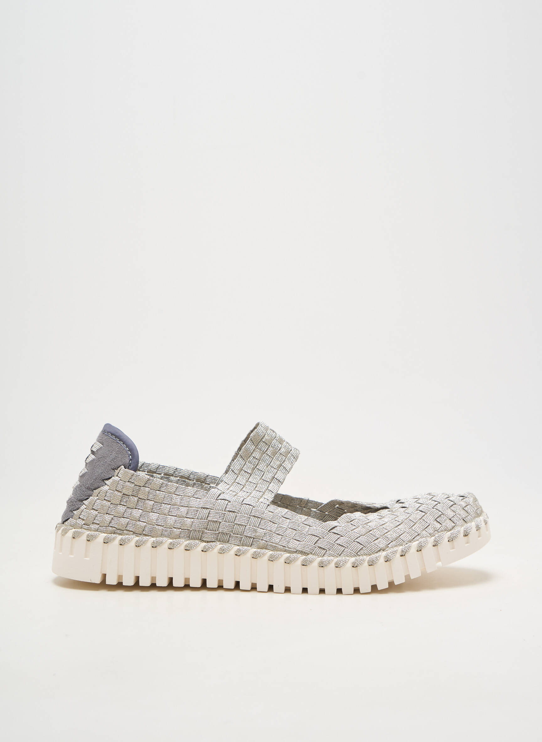 Ballerines bout rond talon plat jusqu'à 3cm argent ROCK SPRING femme