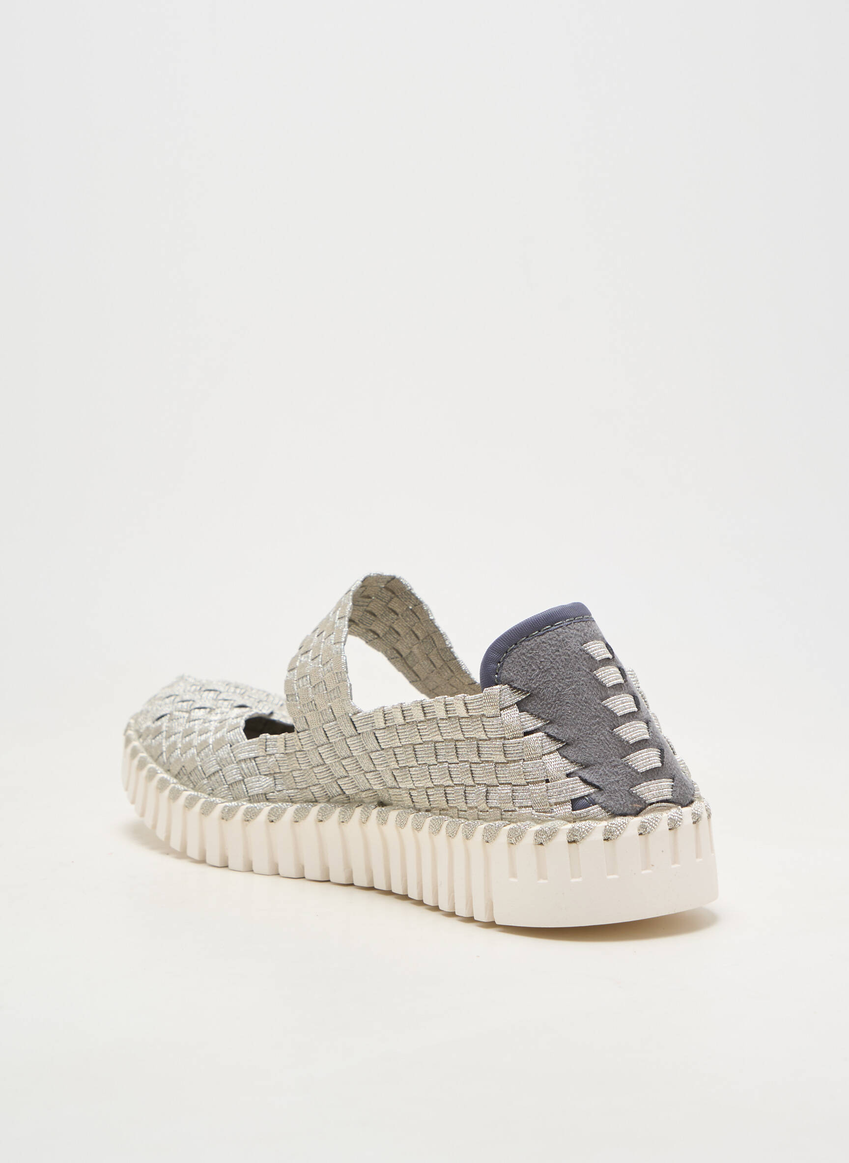 Ballerines bout rond talon plat jusqu'à 3cm argent ROCK SPRING femme