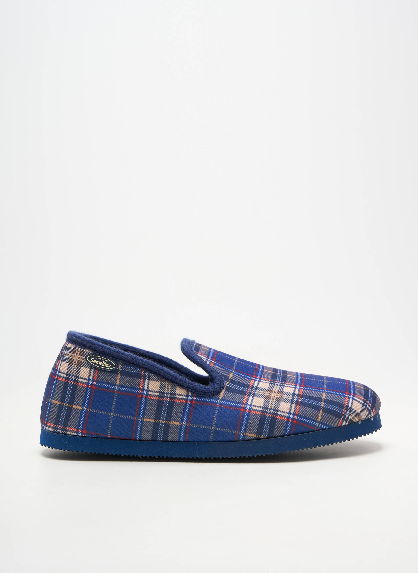 Chaussons/pantoufles bout rond bout rond bleu SEMELFLEX homme