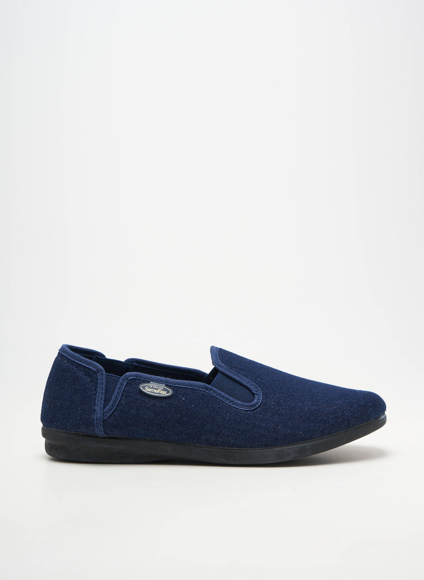 Chaussons/pantoufles bout rond bout rond bleu SEMELFLEX homme