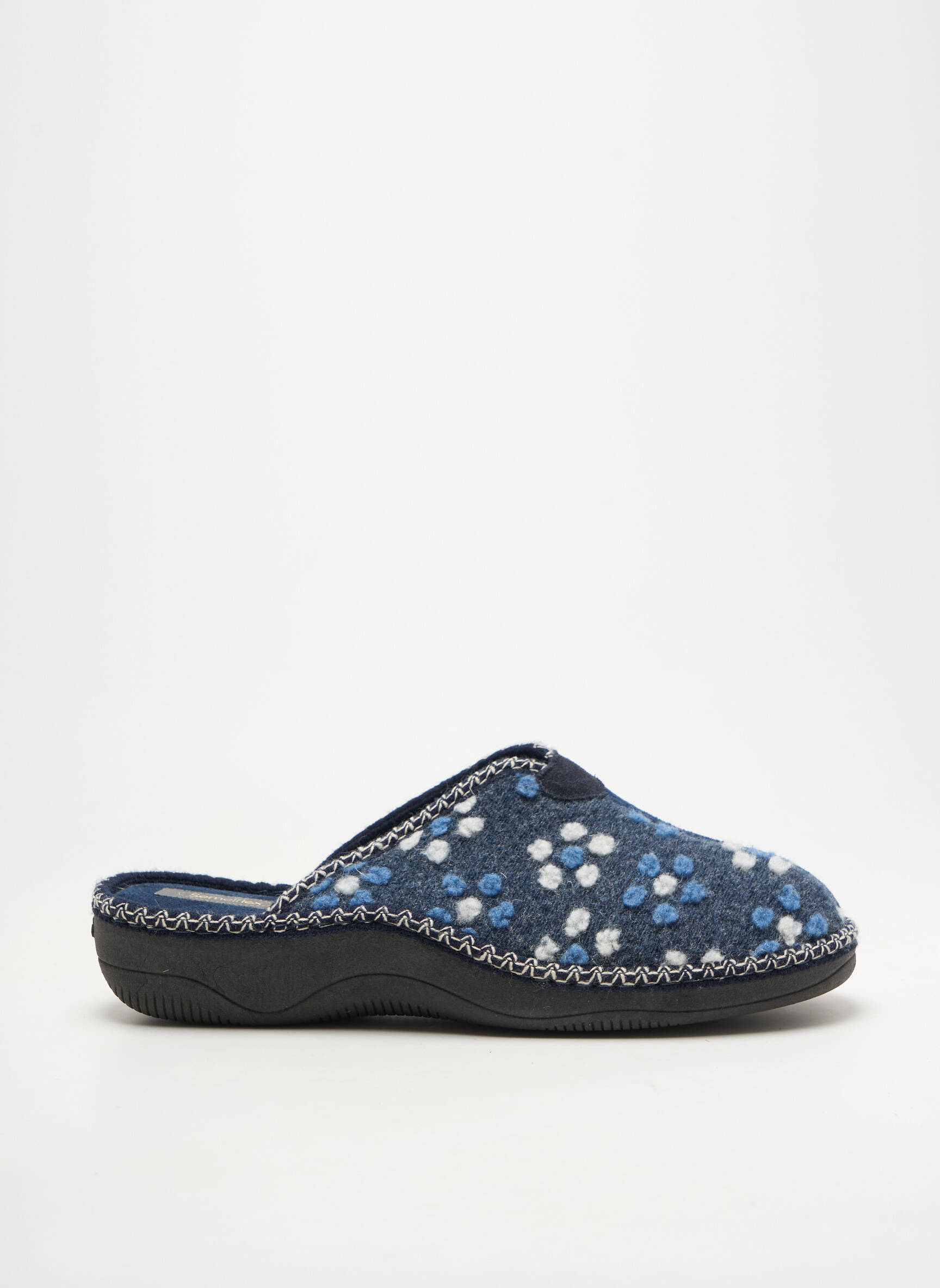 Chaussons/pantoufles bout rond talon plat jusqu'à 3cm bleu SEMELFLEX femme