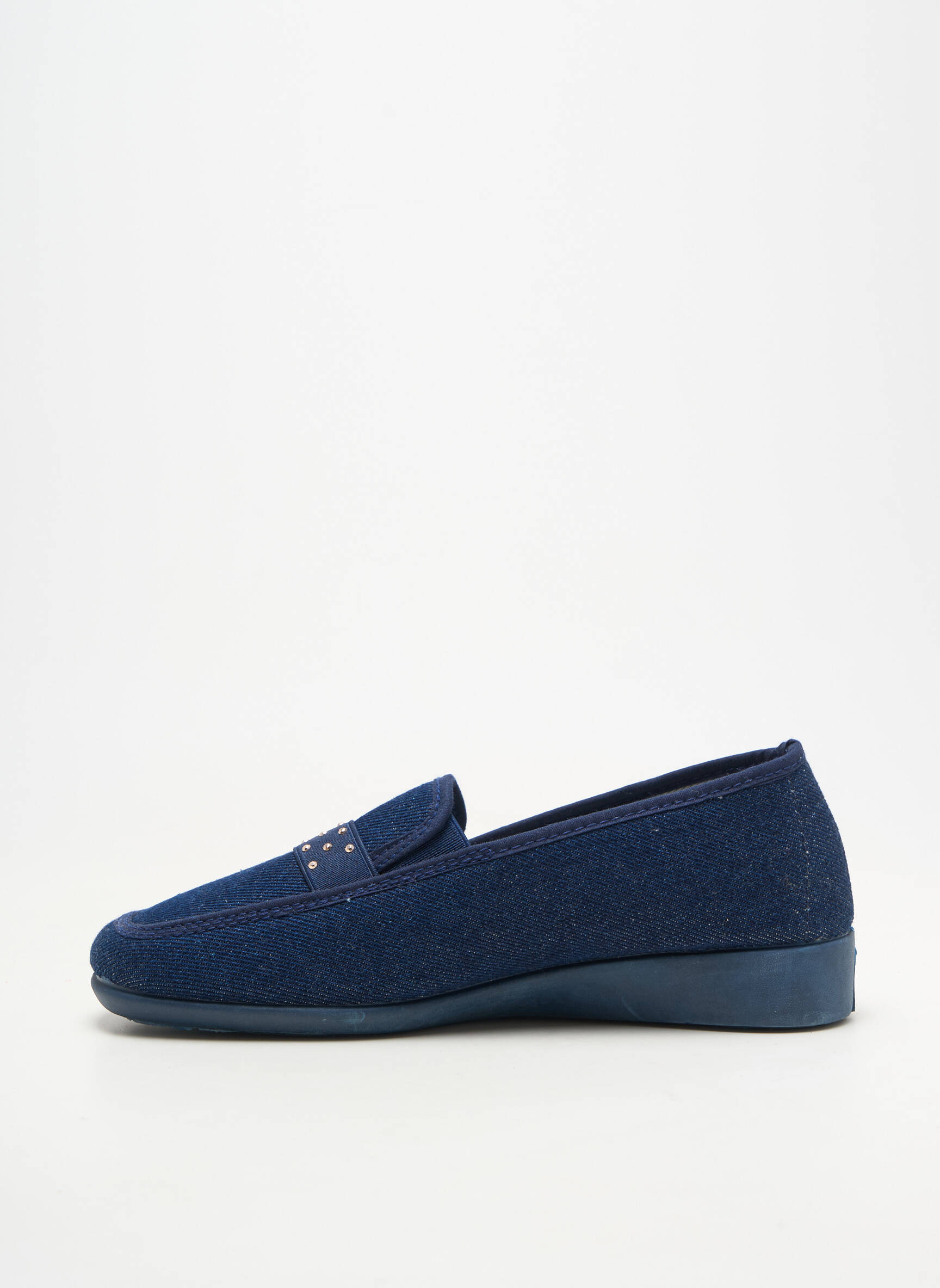 Chaussons/pantoufles semi compensé talon plat jusqu'à 3cm bleu SEMELFLEX femme