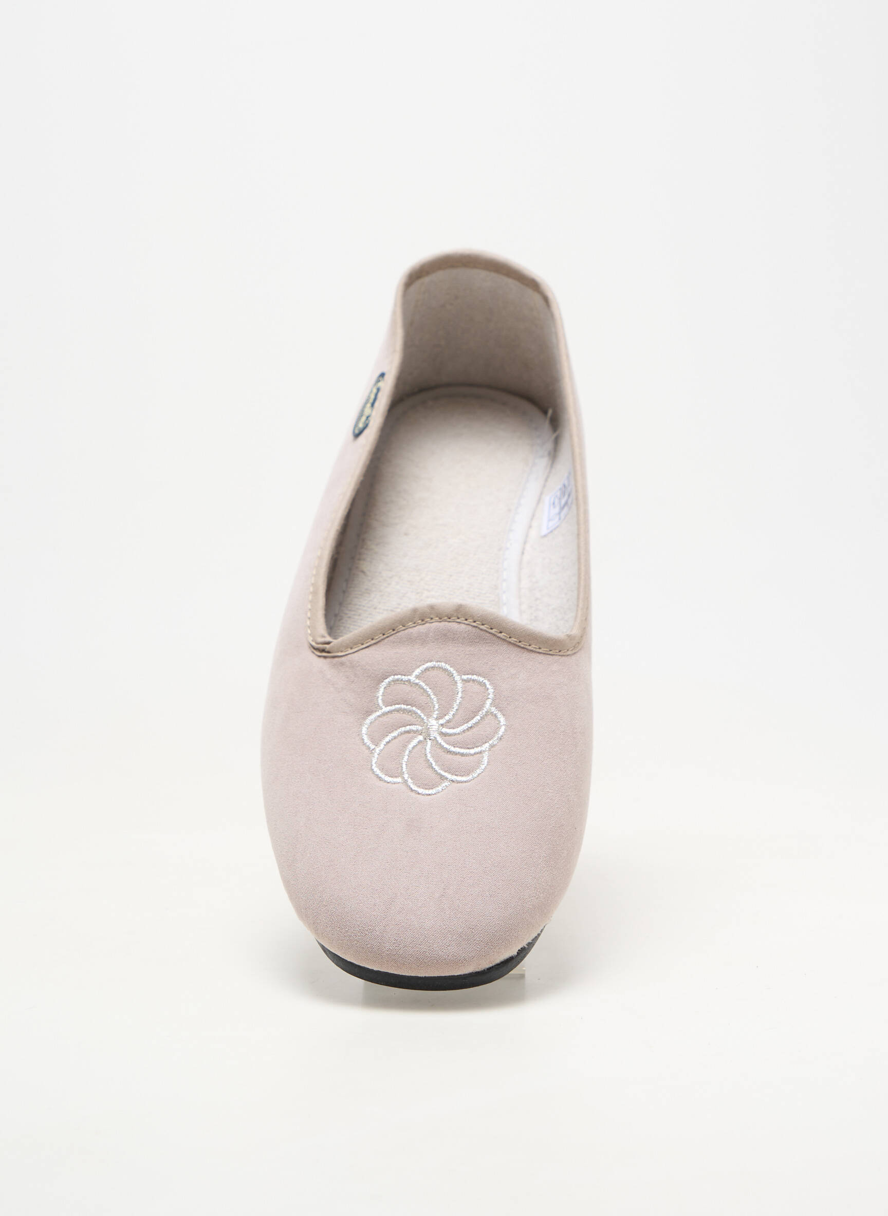 Chaussons/pantoufles bout rond talon plat jusqu'à 3cm gris SEMELFLEX femme