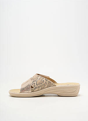 Mules/sabots matière lisse talon de 4 à 6cm beige SOIR ET MATIN femme