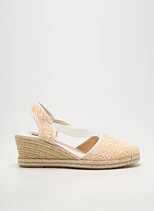 Espadrilles bout rond talon de 4 à 6cm orange SOIR ET MATIN femme