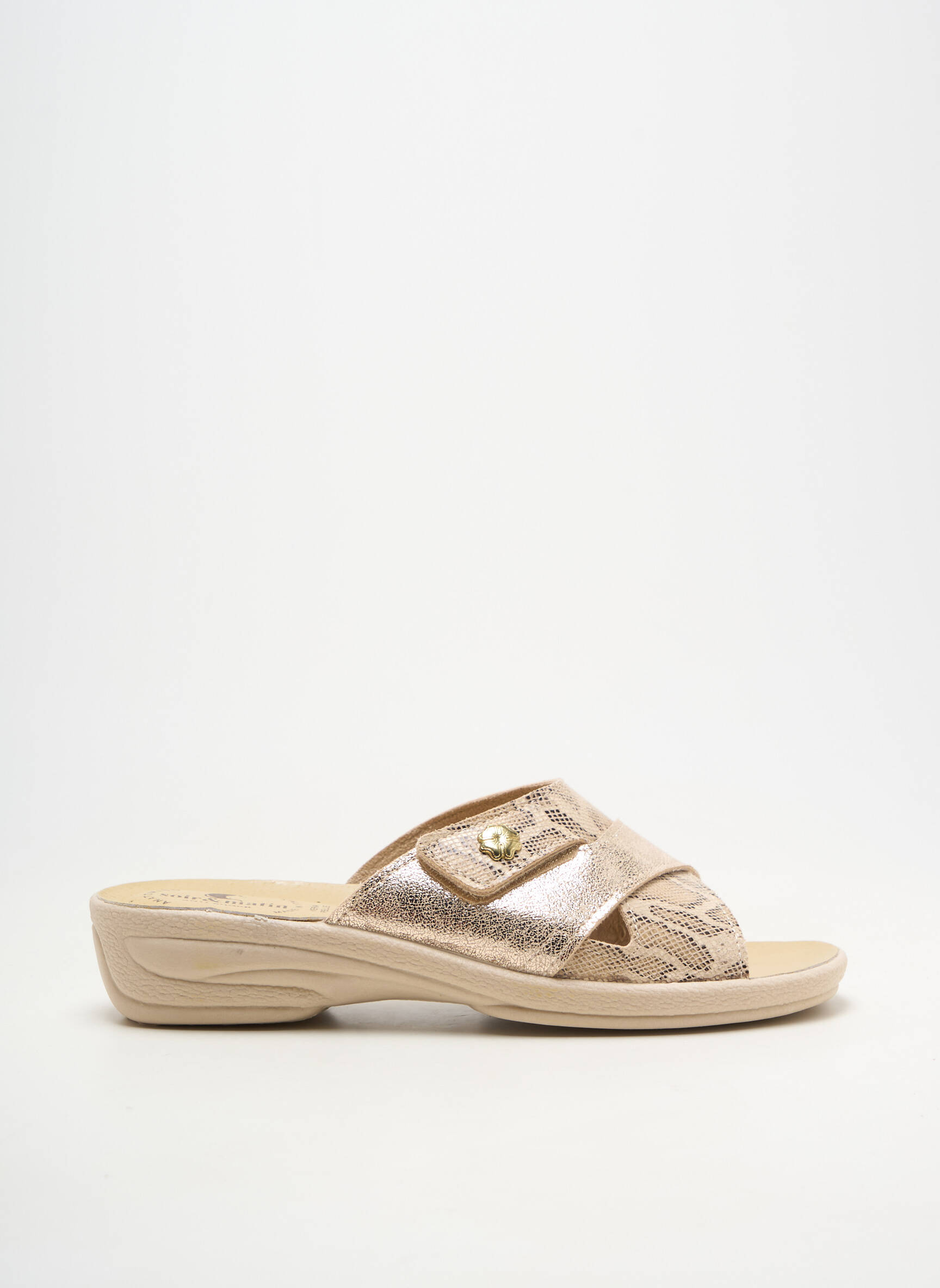 Mules/sabots matière lisse talon de 4 à 6cm beige SOIR ET MATIN femme