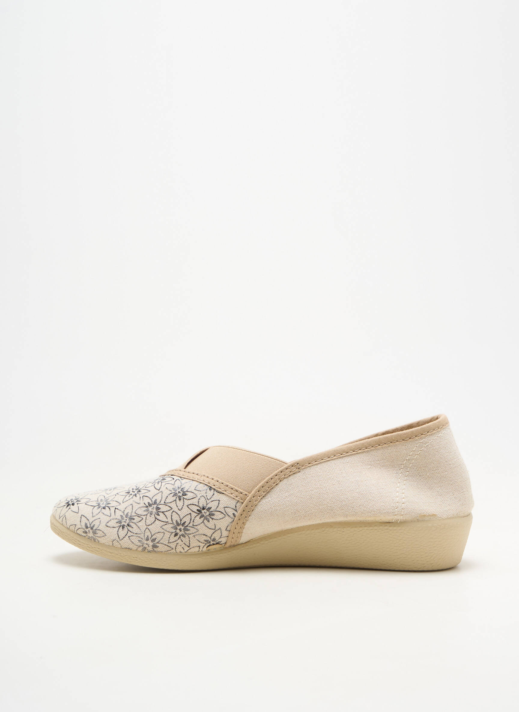 Chaussons/pantoufles bout rond talon plat jusqu'à 3cm beige SOIR ET MATIN femme