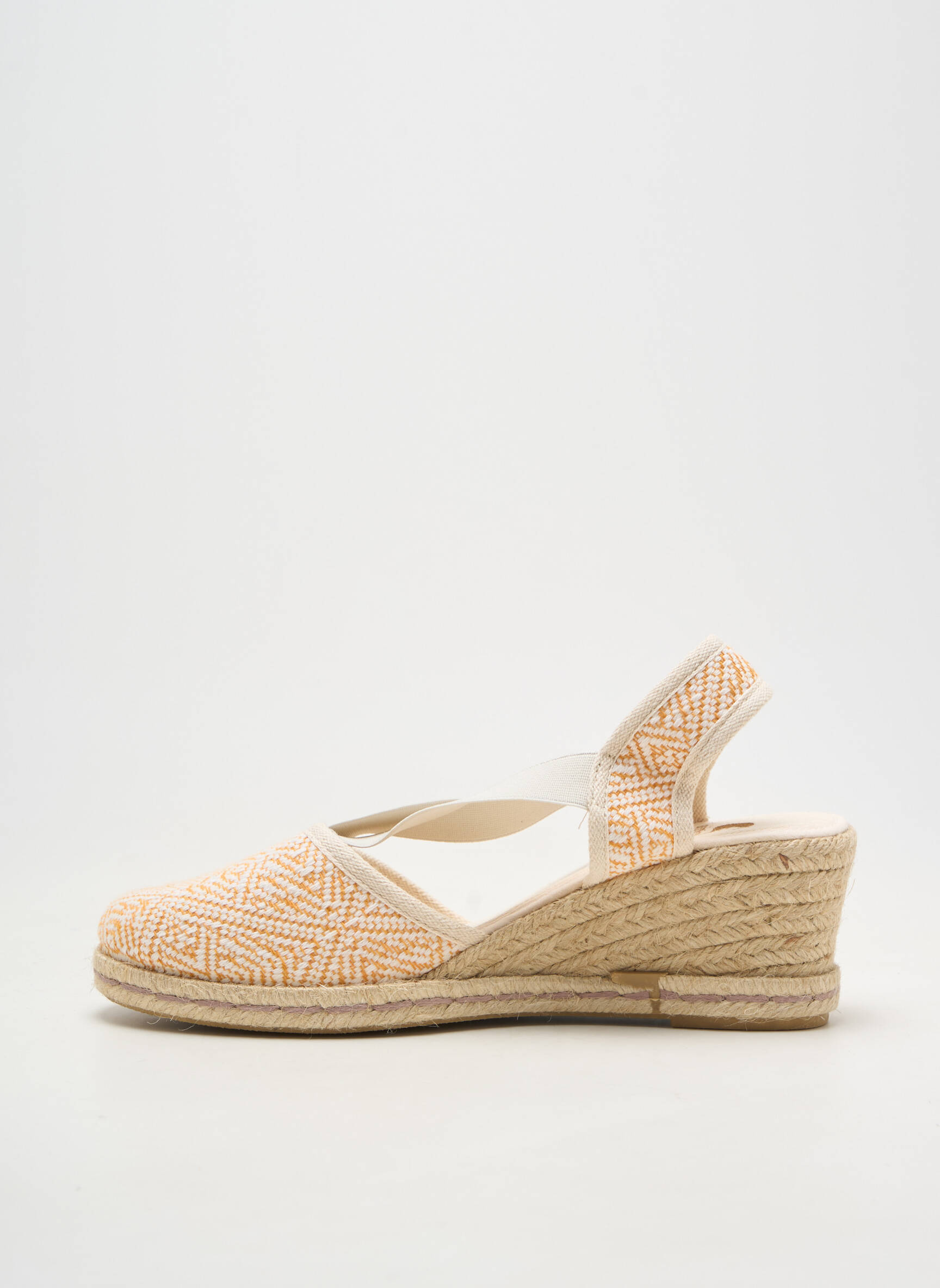 Espadrilles bout rond talon de 4 à 6cm orange SOIR ET MATIN femme