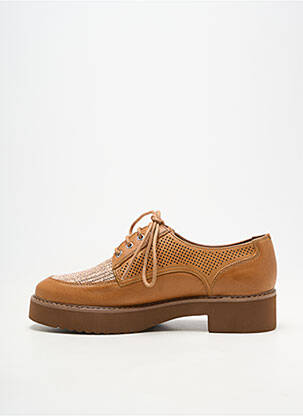 Derbies matière lisse talon de 4 à 6cm marron EMILIE KARSTON femme