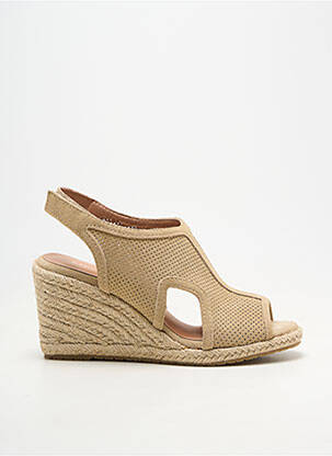 Espadrilles bout ouvert talon de 7 à 9cm beige EMILIE KARSTON femme