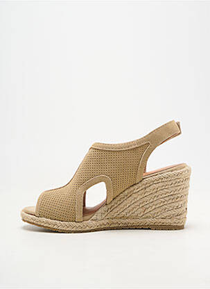Espadrilles bout ouvert talon de 7 à 9cm beige EMILIE KARSTON femme