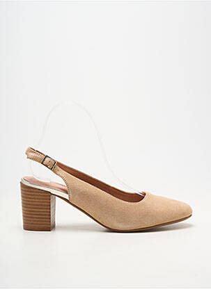 Escarpins fermeture boucle(s) talon de 7 à 9cm beige EMILIE KARSTON femme