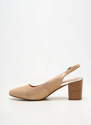 Escarpins fermeture boucle(s) talon de 7 à 9cm beige EMILIE KARSTON femme