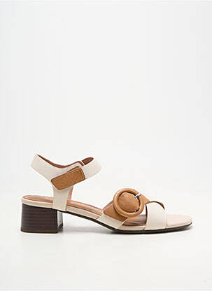Sandales/nu pieds matière lisse talon de 4 à 6cm beige EMILIE KARSTON femme