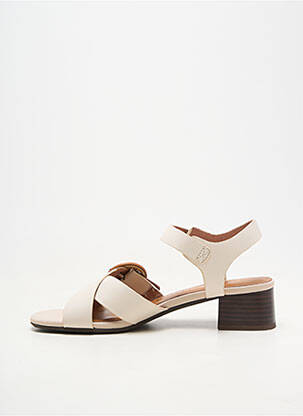 Sandales/nu pieds matière lisse talon de 4 à 6cm beige EMILIE KARSTON femme