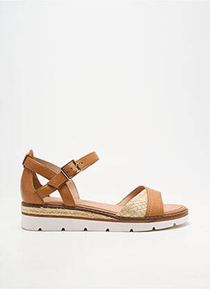 Sandales/nu pieds matière lisse talon plat jusqu'à 3cm marron EMILIE KARSTON femme